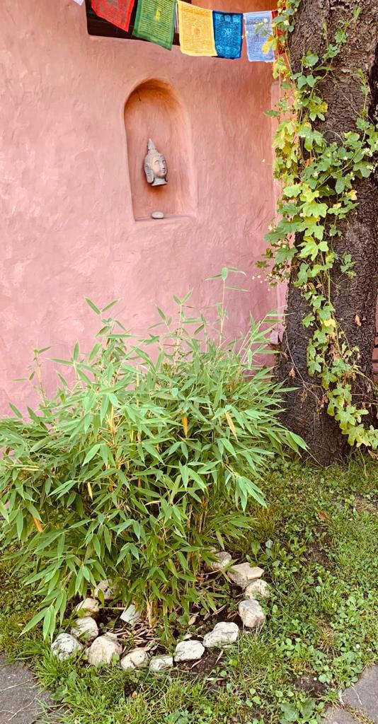 Garten Buddha Bambus